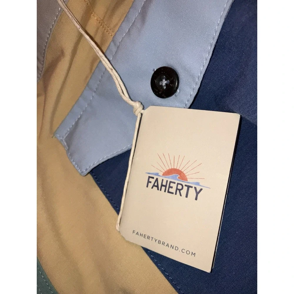 Faherty Fun Board Shorts NWT Men's Size 28 x 7 Colorblock Retro Preppy $98